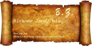 Birkner Zenóbia névjegykártya